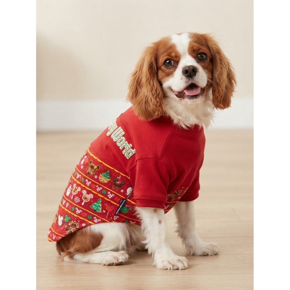 Walt Disney World Holiday Christmas Spirit Jersey Dog Shirt Pet Clothes XL Red